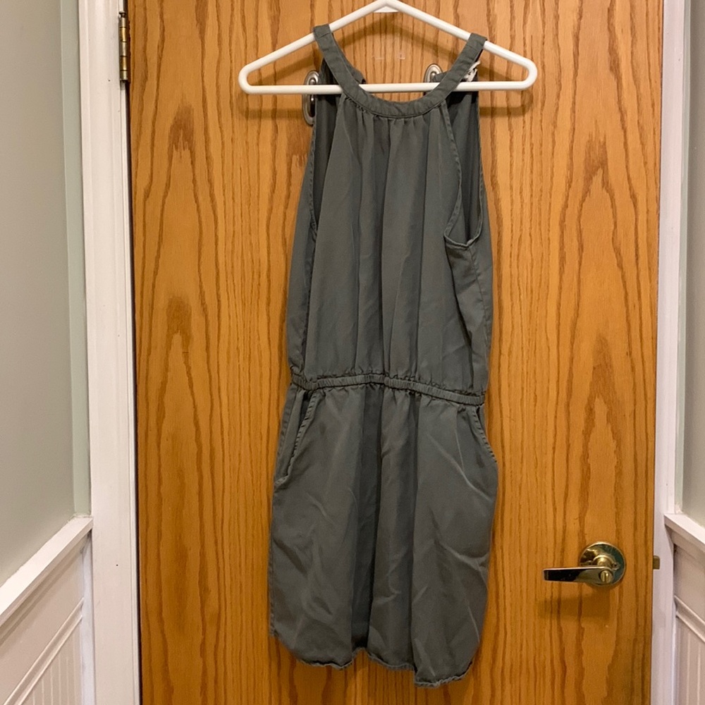 Tentree eco friendly khaki green Cypress halter dress